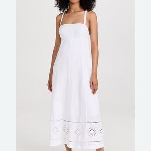 Madewell White Maxi Dress with Eyelet Hem